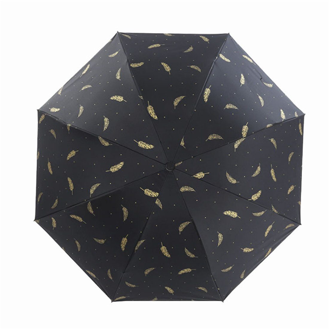 YOOdy~ Taschenregenschirm Regenschirm unterwegs Schwarz Mini Taschenschirme für Sonnenschutz