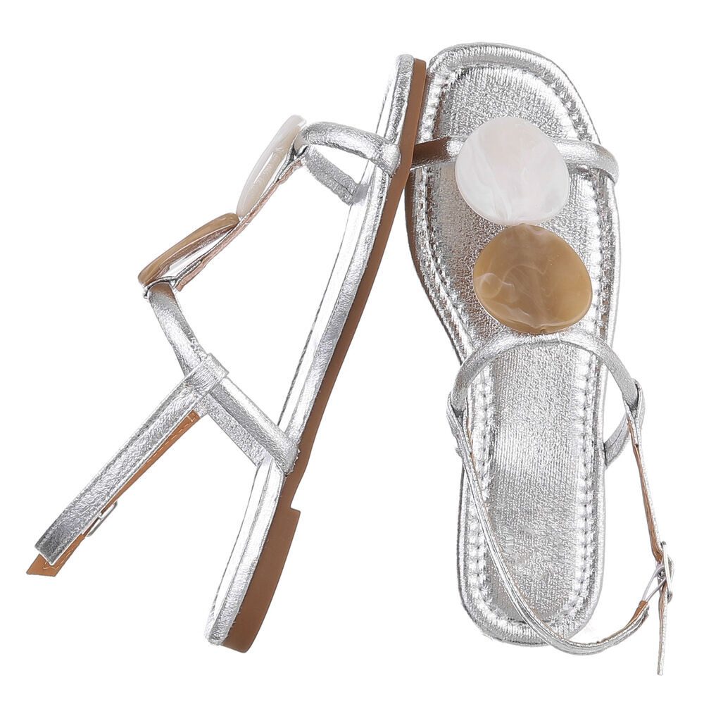 Ital-Design Elegante Flache Sandalen mit Akzentstücken günstig online kaufen