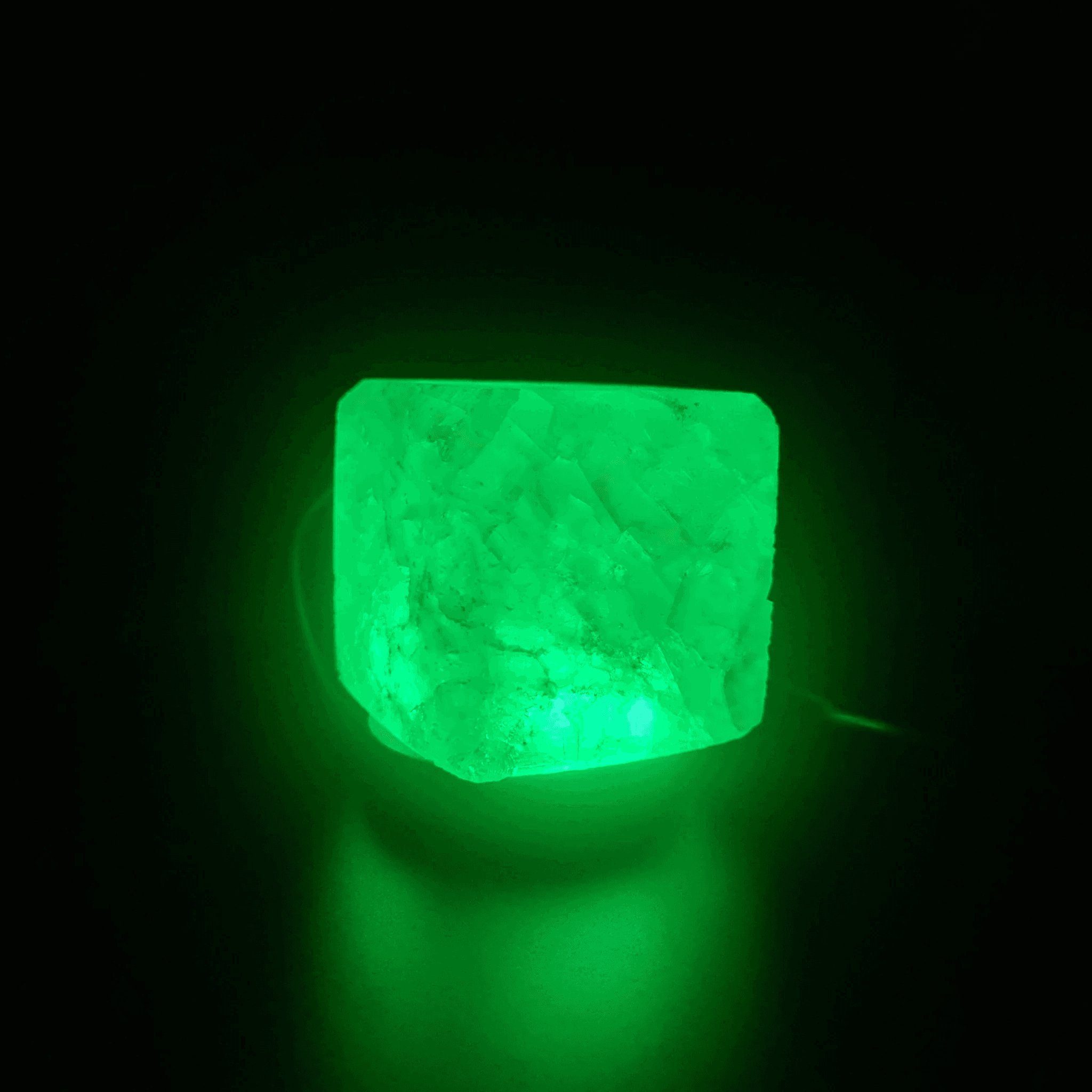 Heimtex Salzkristall-Tischlampe Himalaya USB Farbwechsellampe Würfel 