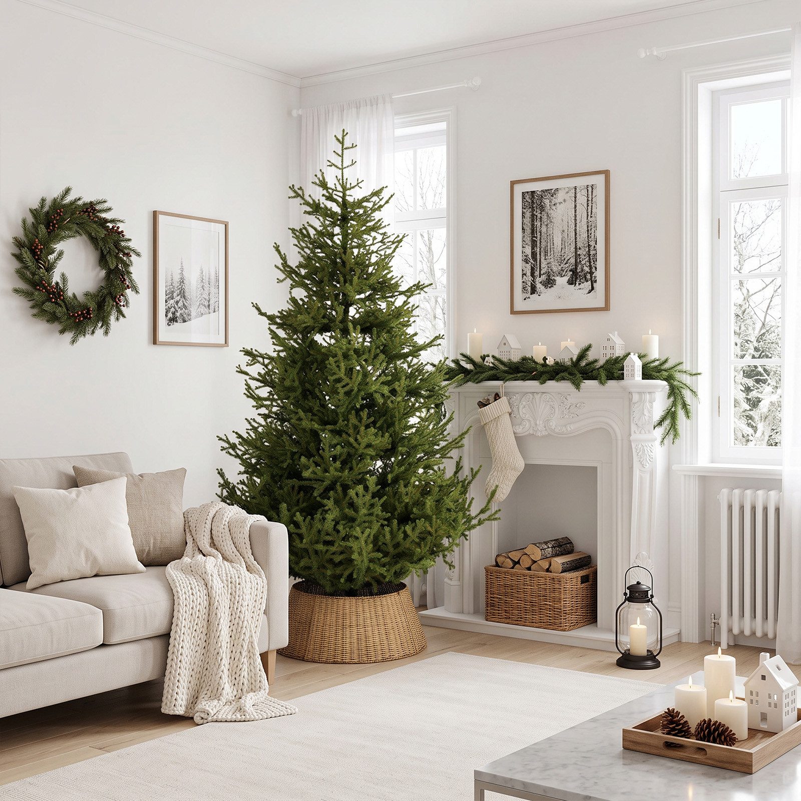Salcar Weihnachtsbaumdecke Weihnachtsbaumrock aus Seegras Natur Weihnachtsbaumständer Abdeckung, Durchmesser oben: 40 cm, Durchmesser unten: 60 cm. Höhe: 23 cm – Bild 2 von 5