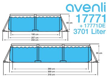 Avenli Framepool »Frame Rectangular Pool Set 300 x 207 x 65 cm« (Stahlrahmenpool Komplettset, Mit Pumpe), Inklusive Pumpe