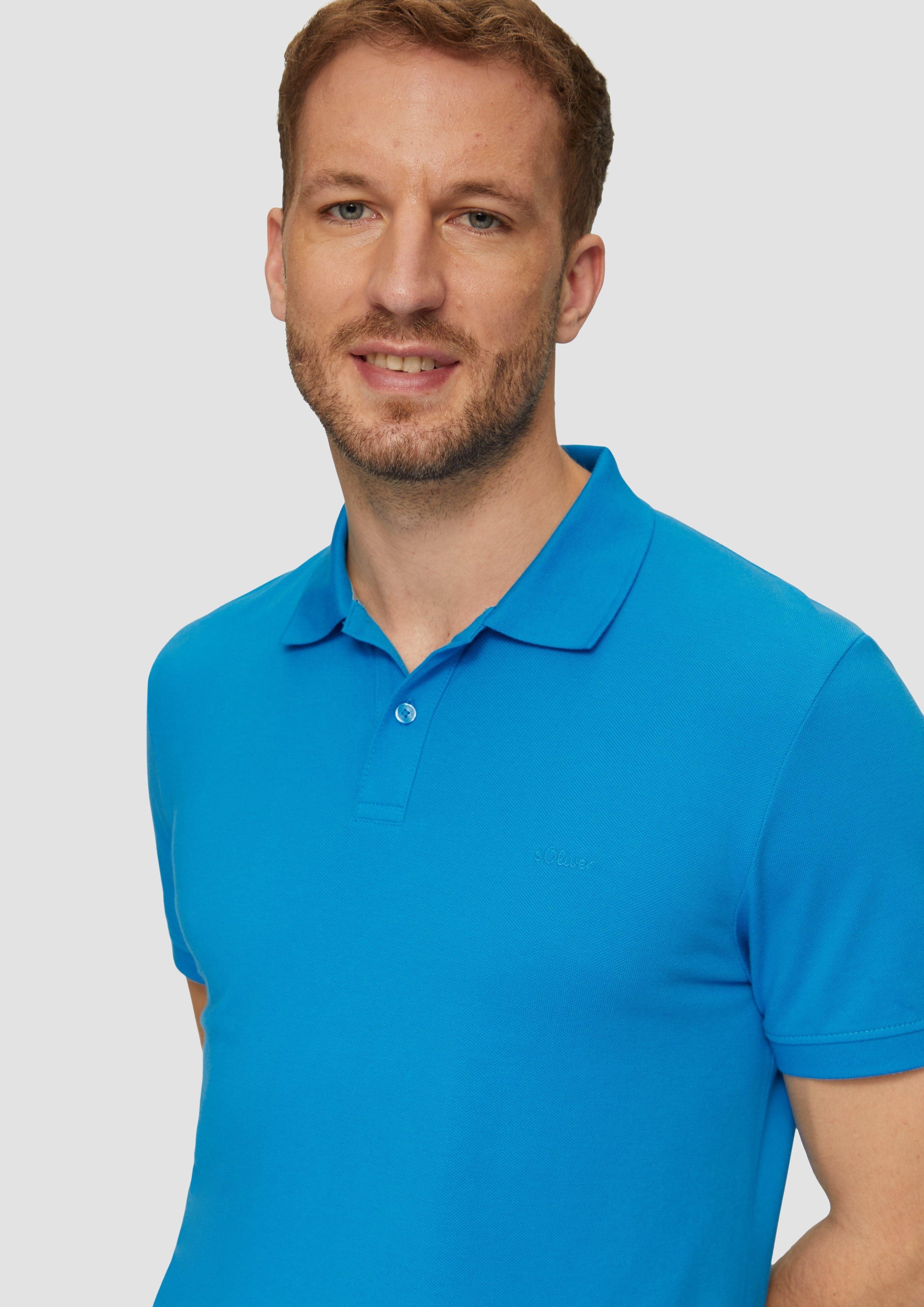 s.Oliver Kurzarmshirt Poloshirt aus Baumwollpiqué Stickerei günstig online kaufen