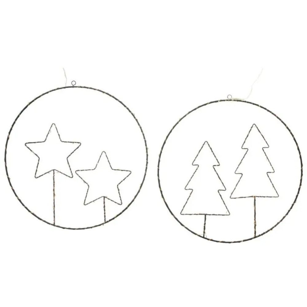 Home-trends24.de Dekohänger LED Hänger Stern Tanne Weihnachten Deko Winter Beleuchtung Fenster