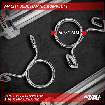 Miweba Sports Hantel-Set Federverschlüsse für Olympiastangen 50/51mm, (2er-Set, 10.7 x 9.7 x 8.8 cm, Stahl), Hantelverschlüsse - Hantelverschluss - Hantelklemmen - Universal