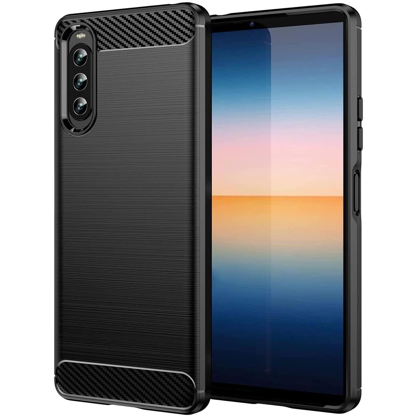Handyhülle Carbon Handy Hülle für Sony Xperia 10 IV