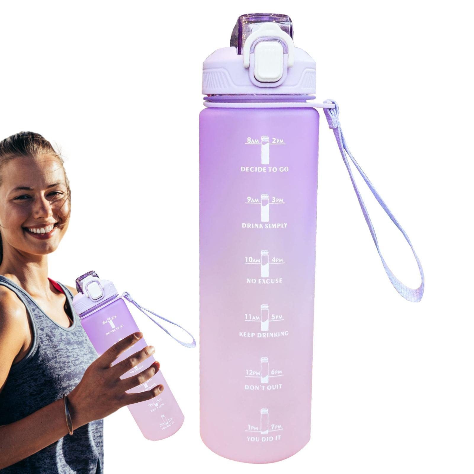 PFCTART Trinkflasche 1 Liter Trinkflasche Sport auslaufsicher und BPA frei als Sportflasche, BPA frei, auslaufsicher, mit One Click Deckel für einfaches Trinken