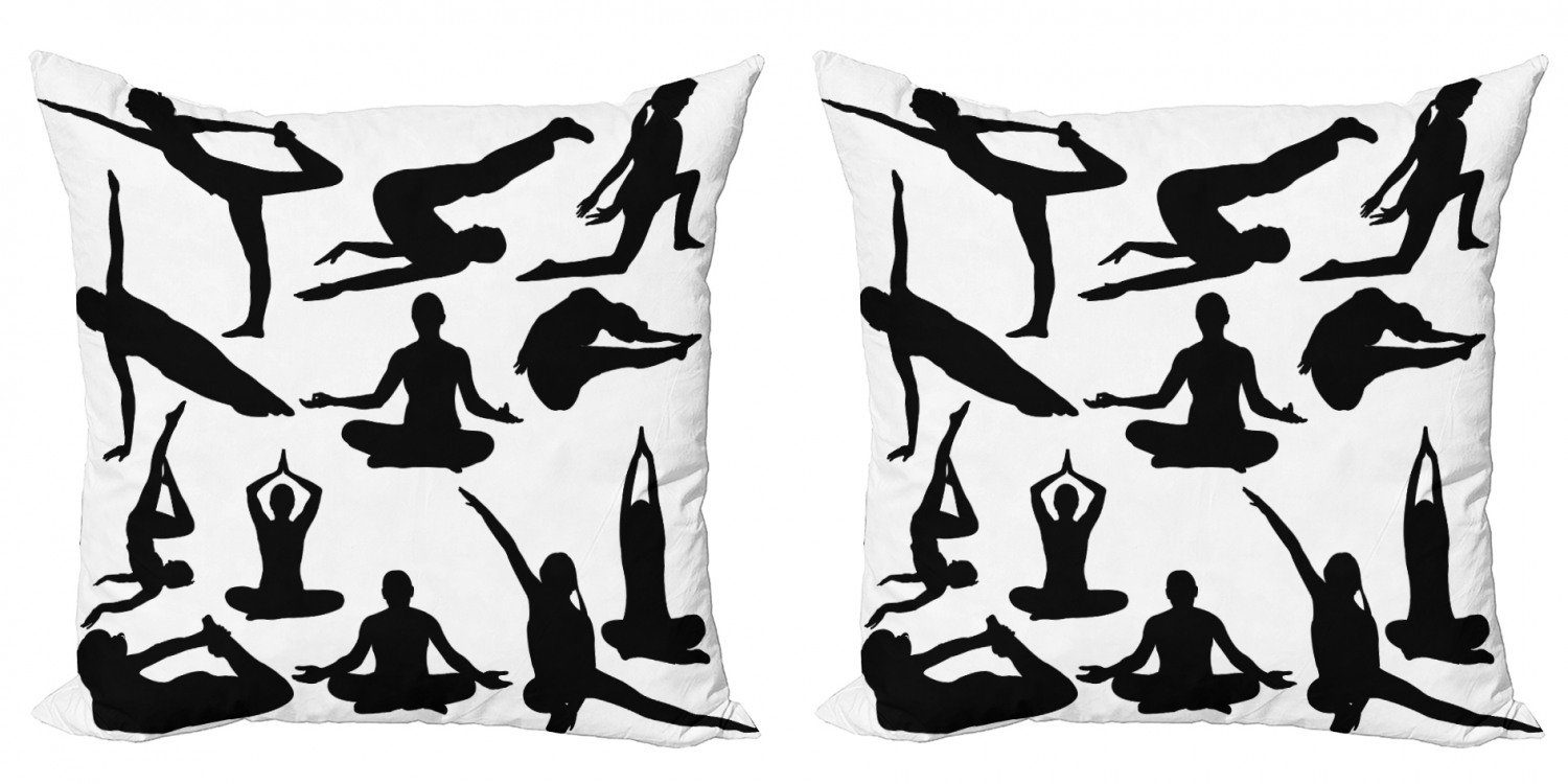 Kissenbezüge Modern Accent Doppelseitiger Digitaldruck, Abakuhaus (2 Stück), Meditation Yoga-Übungen Körper