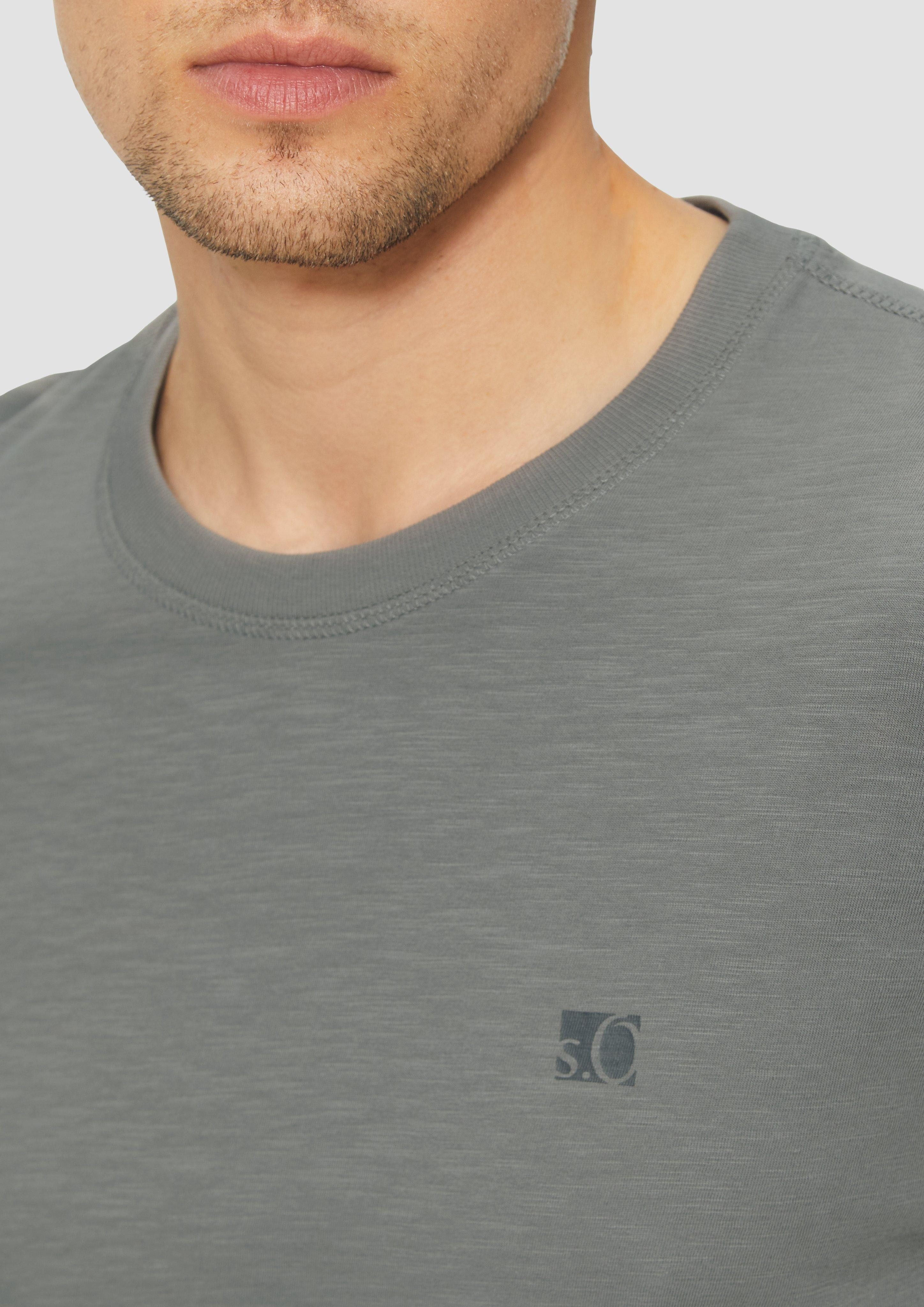s.Oliver Kurzarmshirt T-Shirt mit Flammgarnstruktur und günstig online kaufen