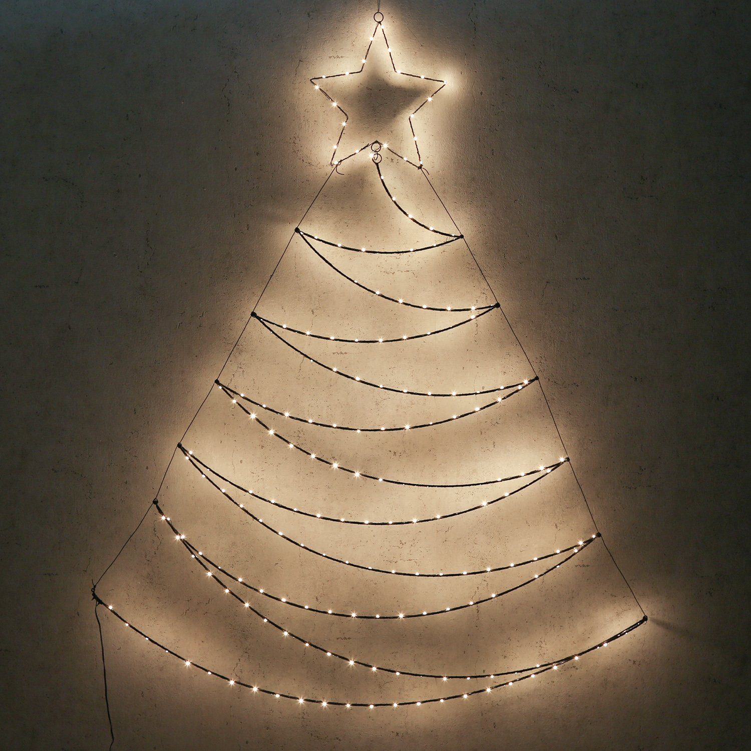 Baum 1,5m Außen, LED Wanddeko MARELIDA LED Weihnachten beleuchtet ultra-warmweiß LED bis Classic, / Metallbaum bernstein Tannenbaum 2100K) (1800K