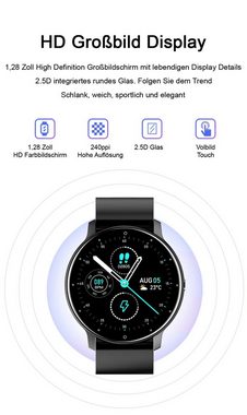 TPFNet SW01 mit individuell einstellbarem Display Smartwatch (Android), Armbanduhr mit Musiksteuerung, Herzfrequenz, Schrittzähler, Kalorien, Social Media etc., Rosa