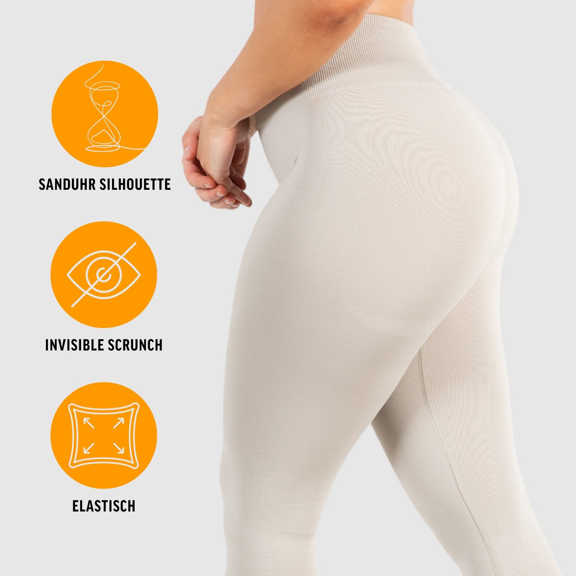 Smilodox Leggings Amaze Pro mit Scrunch-Effekt, High Waist V-Shape Sport & Yogahose Seamless Push Up Booty Fitnesshose Blickdicht Yoga Gym Figurformend