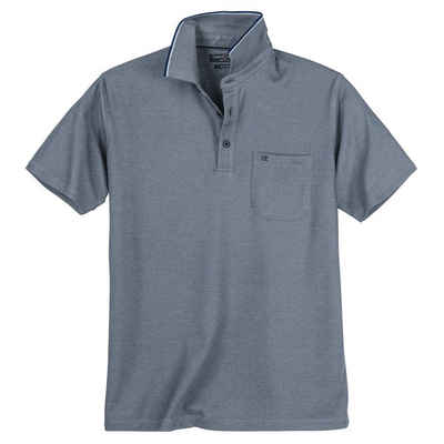 CASAMODA Poloshirt »Große Größen Poloshirt easy care blau-silber melange CasaModa«