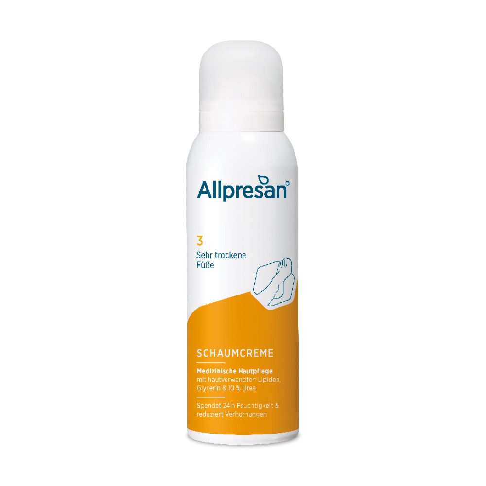 Allpresan Fußschaum Allpresan Fuß spezial 3 Sehr trockene Haut -Produkt wählbar- Feuchtigkeits-Komplex aus 10% Urea und Glycerin, 1-tlg., Medizinische Fußpflege mit biomimetischen (hautverwandten) Lipiden