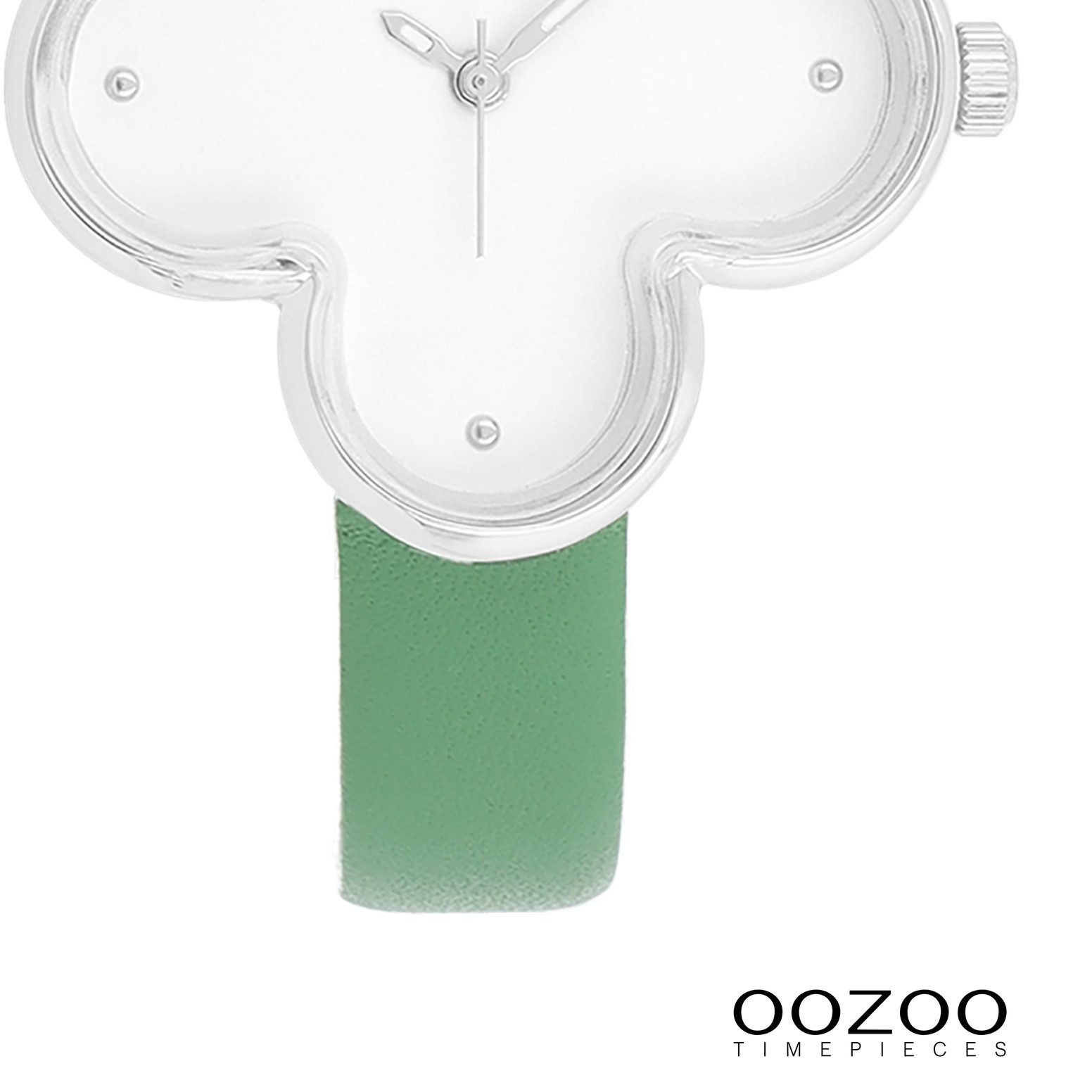 OOZOO Quarzuhr Oozoo Damen Armbanduhr Timepieces Analog, (Analoguhr), Damenuhr kleeform, extra groß (ca 32x32mm) Lederarmband, Fashion-Style