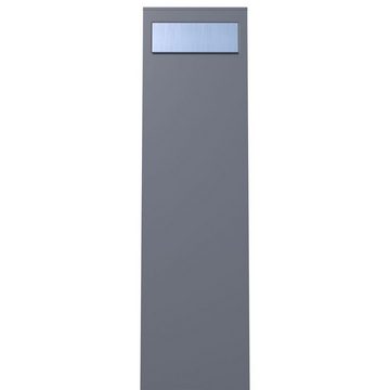 Bravios Briefkasten Standbriefkasten Monolith Grau Metallic mit Edels