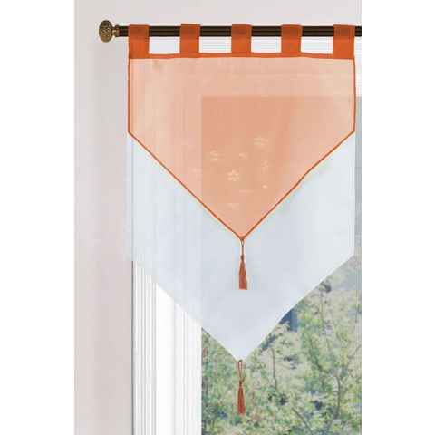 Scheibengardine, Gardinenbox, Schlaufen (1 St), transparent, Voile, Zweilagig Scheibenhänger Panneaux Bistrogardine