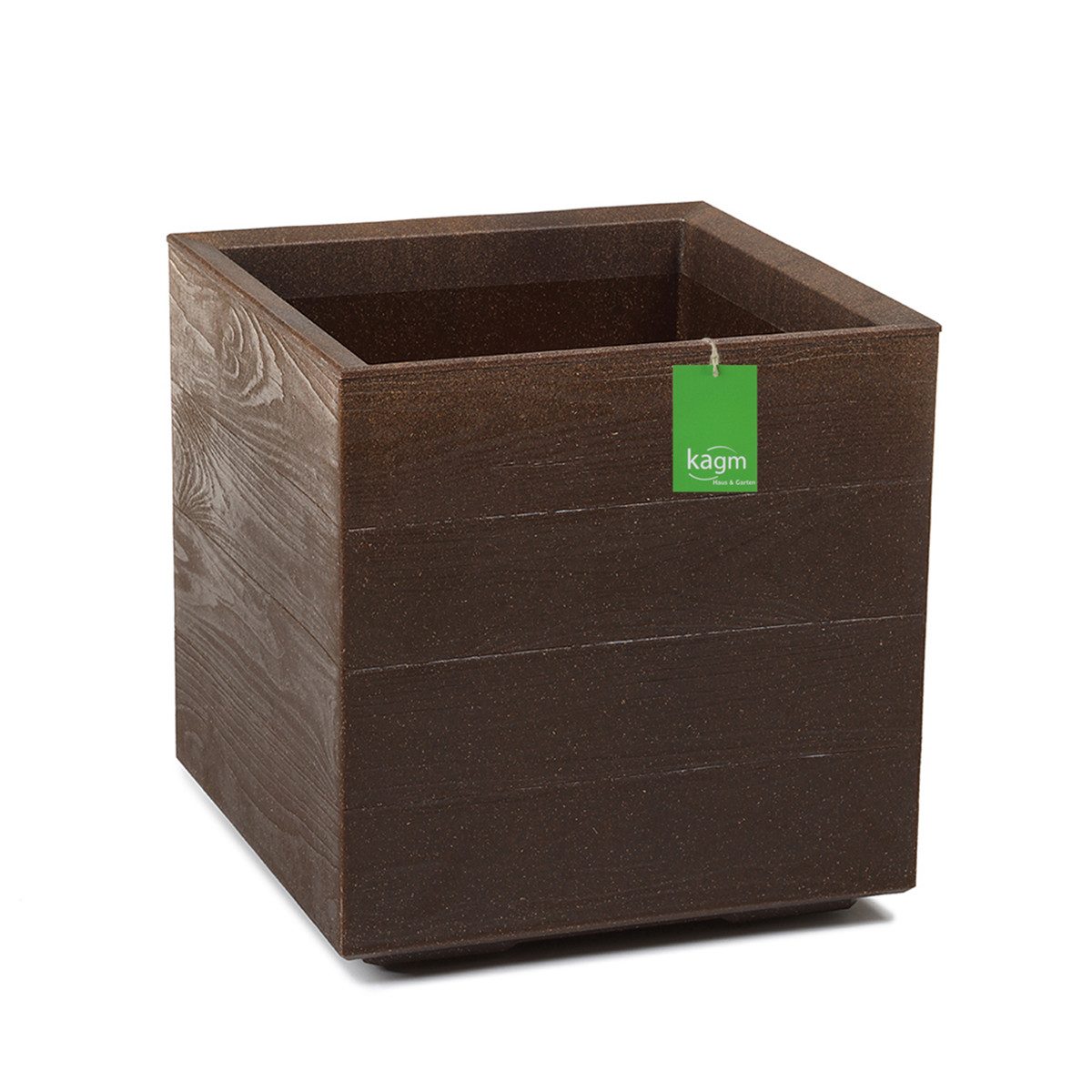 KAGM Pflanzkübel Blumenkübel Pflanztopf mit Rollen Holzoptik Pflanzgefäß Dunkelbraun