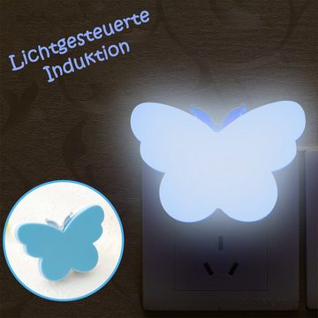 Gontence Nachtlicht Schmetterling LED Nachtlicht Lichtempfindlich für Steckdosen