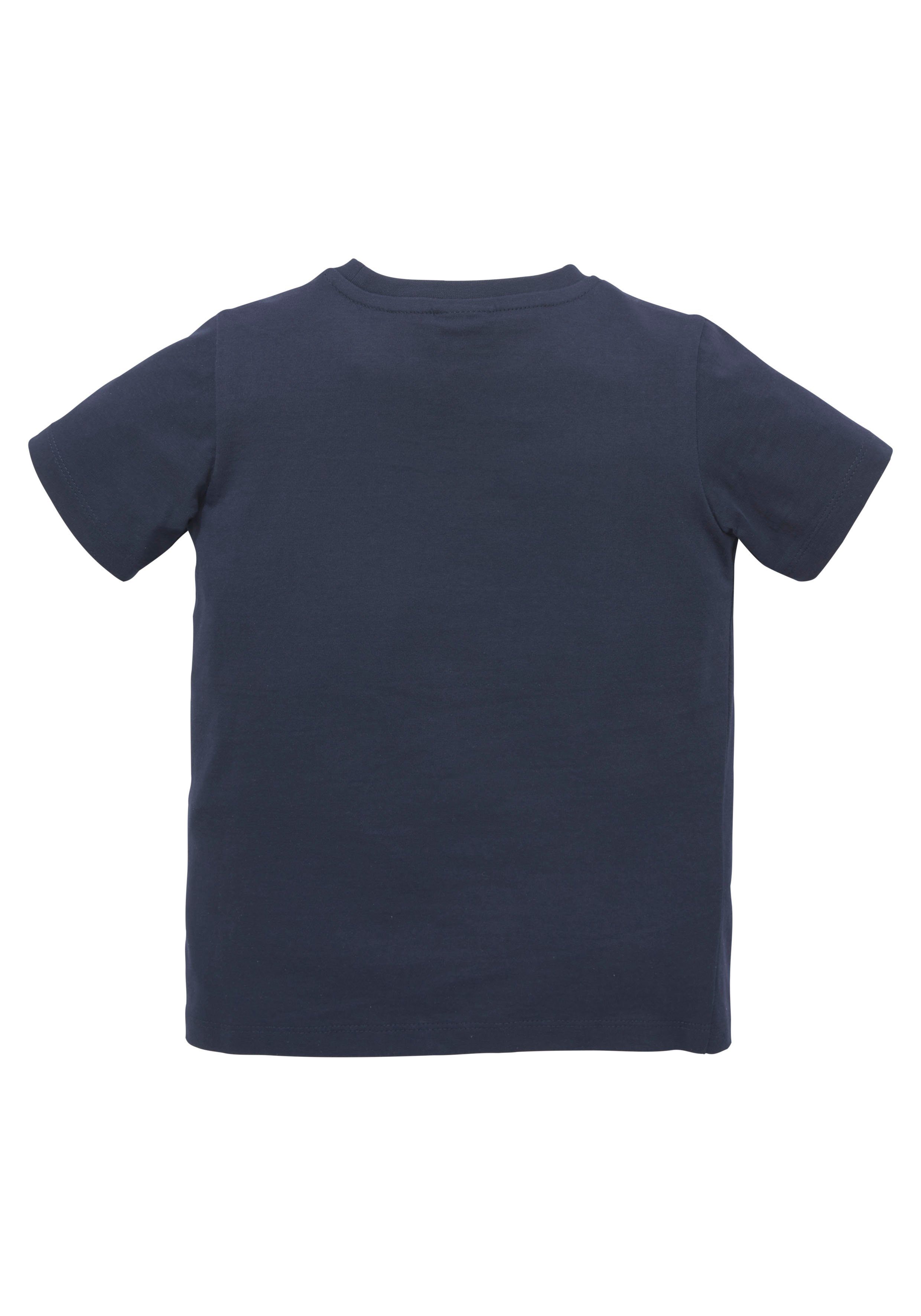KIDSWORLD T-Shirt Kurzarm, Basic-Passform, mit stylischem Druck, mit Rippbündchen
