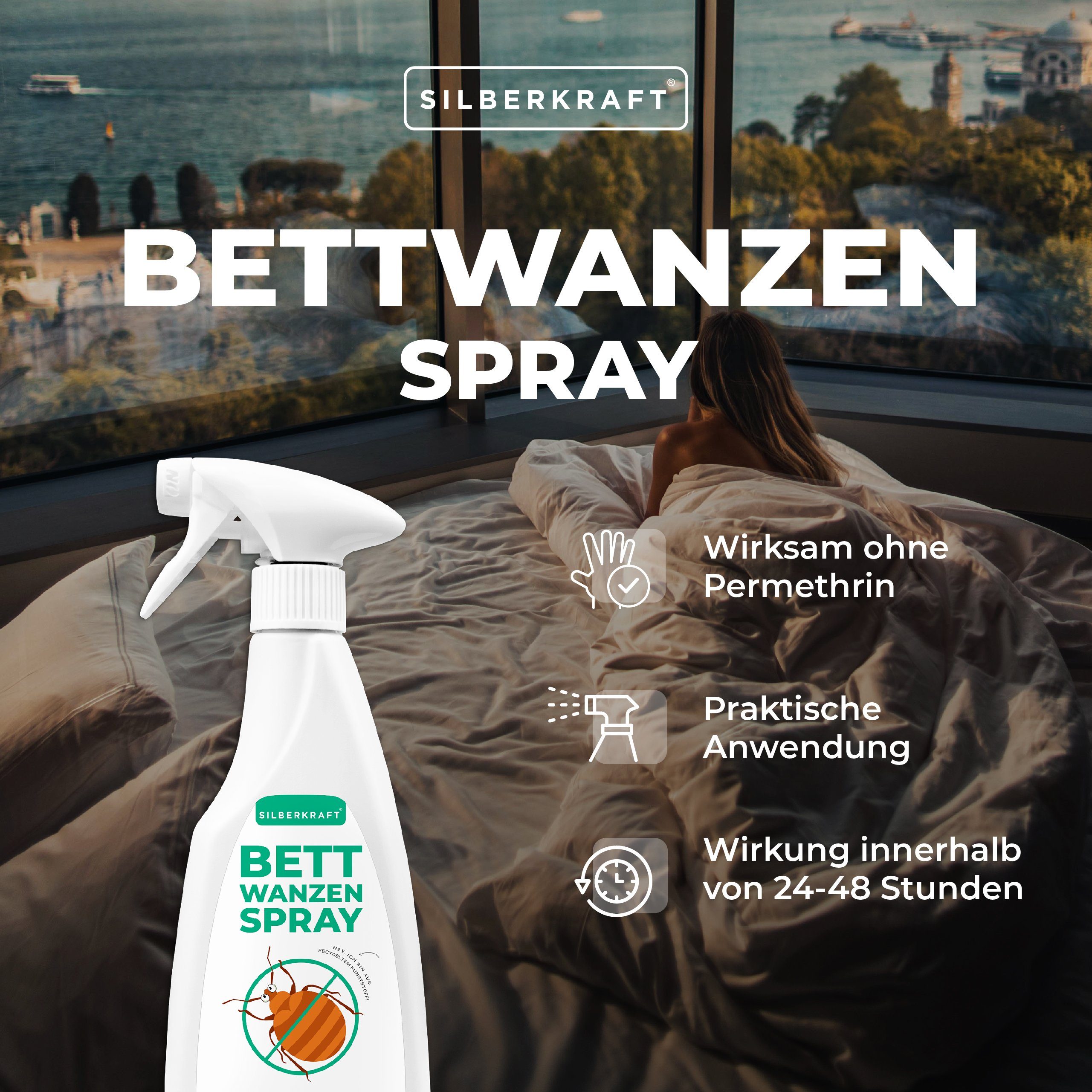 Silberkraft Insektenspray Anti Bettwanzen Spray 500 500 - ml, Bettwanzenspray 1-St. ml