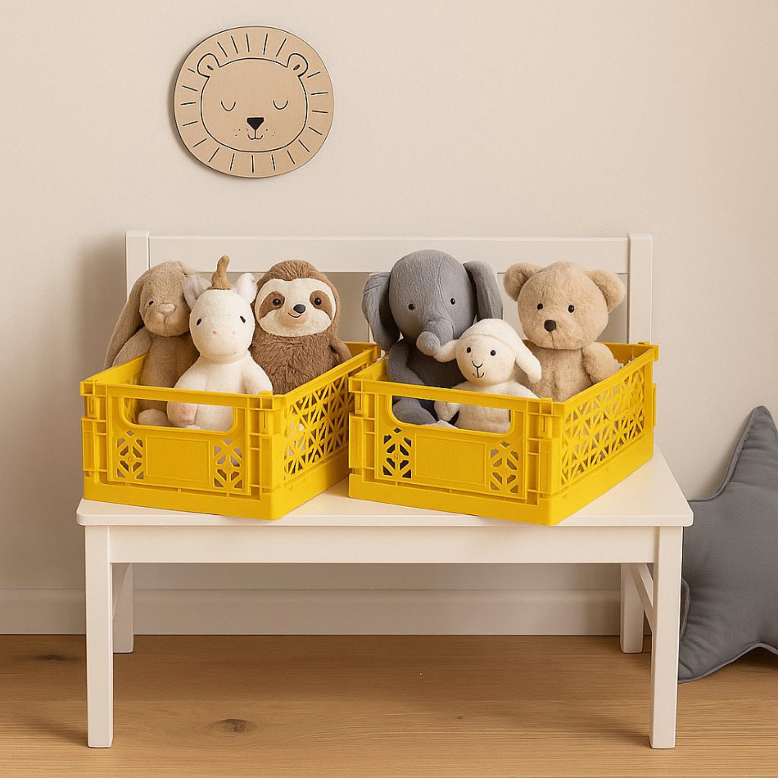 Koopman Klappbox Transportbox Kleinteilebox Faltbox 35x23x14cm 2er Set, Grau, Faltbar, Kunststoff, Tragegriffe, Stabil