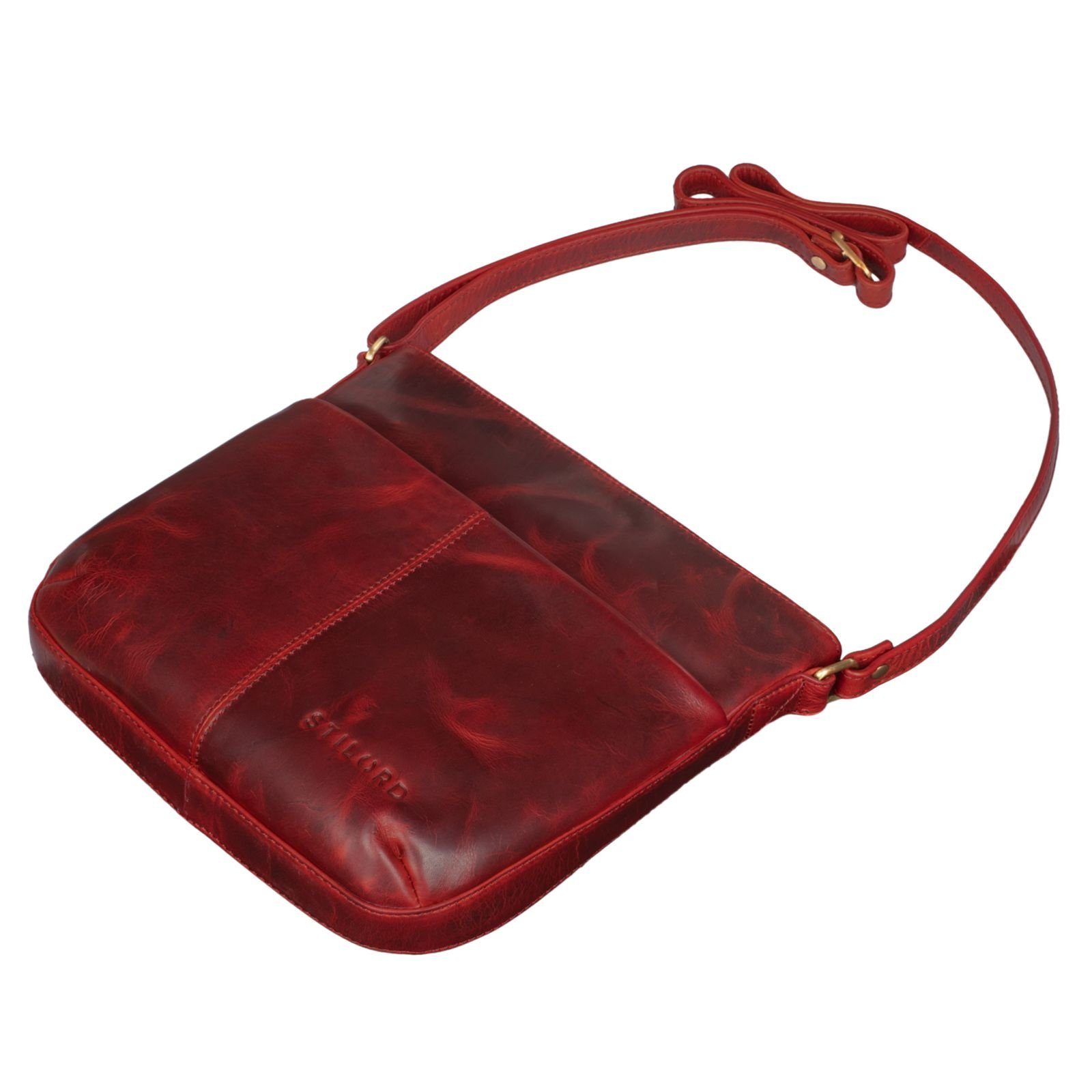 Leder - Bag "Lucy" Crossbody Handtasche Damen STILORD rot kara