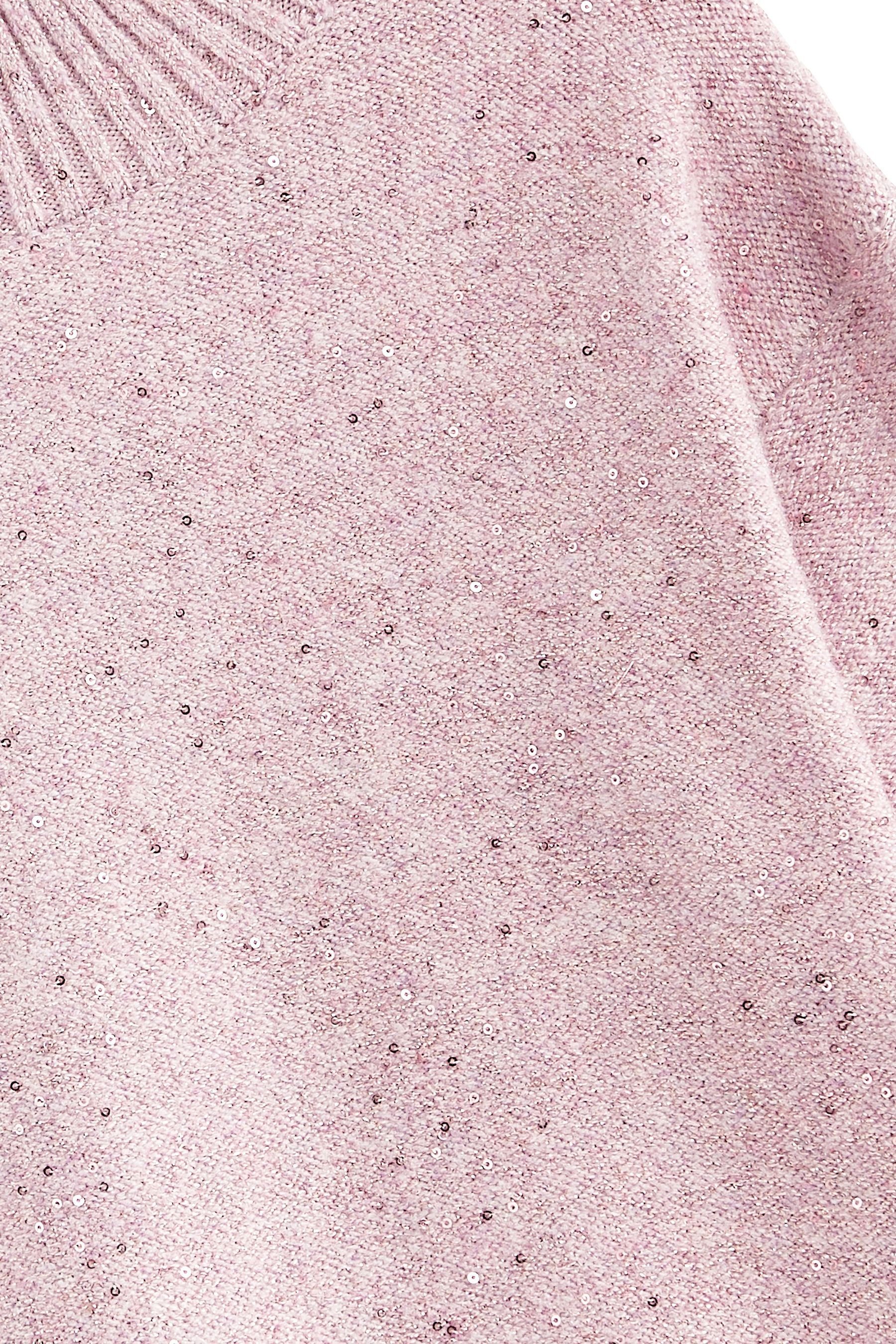Pink Stehkragenpullover mit Pailletten Pullover (1-tlg) Next