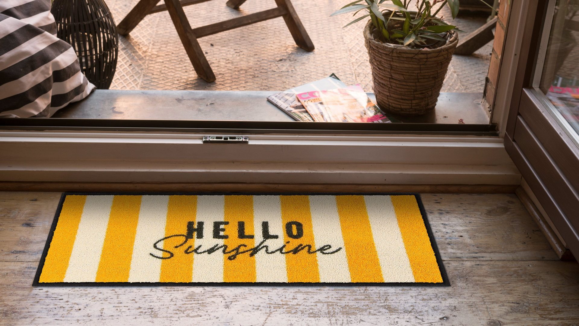 Salonloewe Läufer Fußabtreter klein 30x75 Sunshine Stripes, Läufer Mini, Höhe: 300 mm