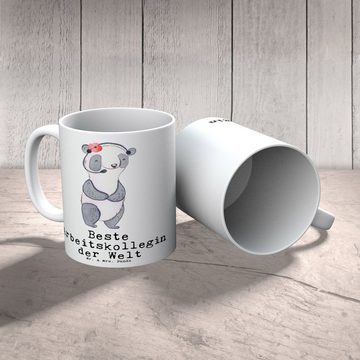 Mr. & Mrs. Panda Tasse Panda Beste Arbeitskollegin der Welt - Weiß - Geschenk, Büro, Becher, Mitarbeiterin, Danke, Dankeschön, Kaffeetasse, Schenken, Mitbringsel, Tee, Beruf, Keramik