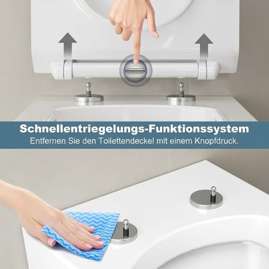 GarveeMore WC-Sitz Toilettendeckel mit Absenkautomatik D-Form – Bild 5 von 5