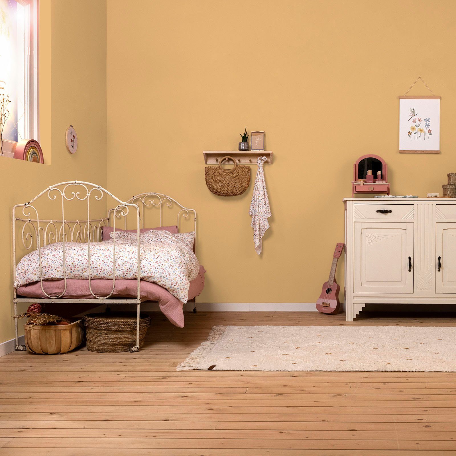 Faded für DUTCH Wandfarbe Ocker matt, Wallpaint, Kinderzimmer geeignet waschbeständig, und extra LITTLE hochdeckend