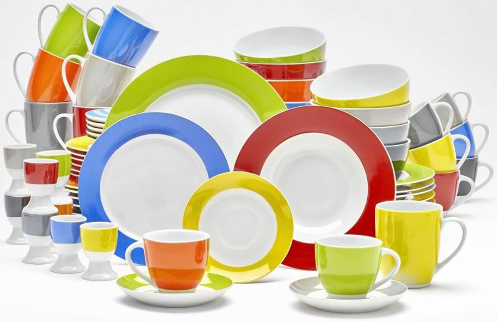 van Well Eierbecher Vario, (Set, 6-tlg., 6 Eierbecher), Porzellan, spülmaschinen- und mikrowellengeeignet