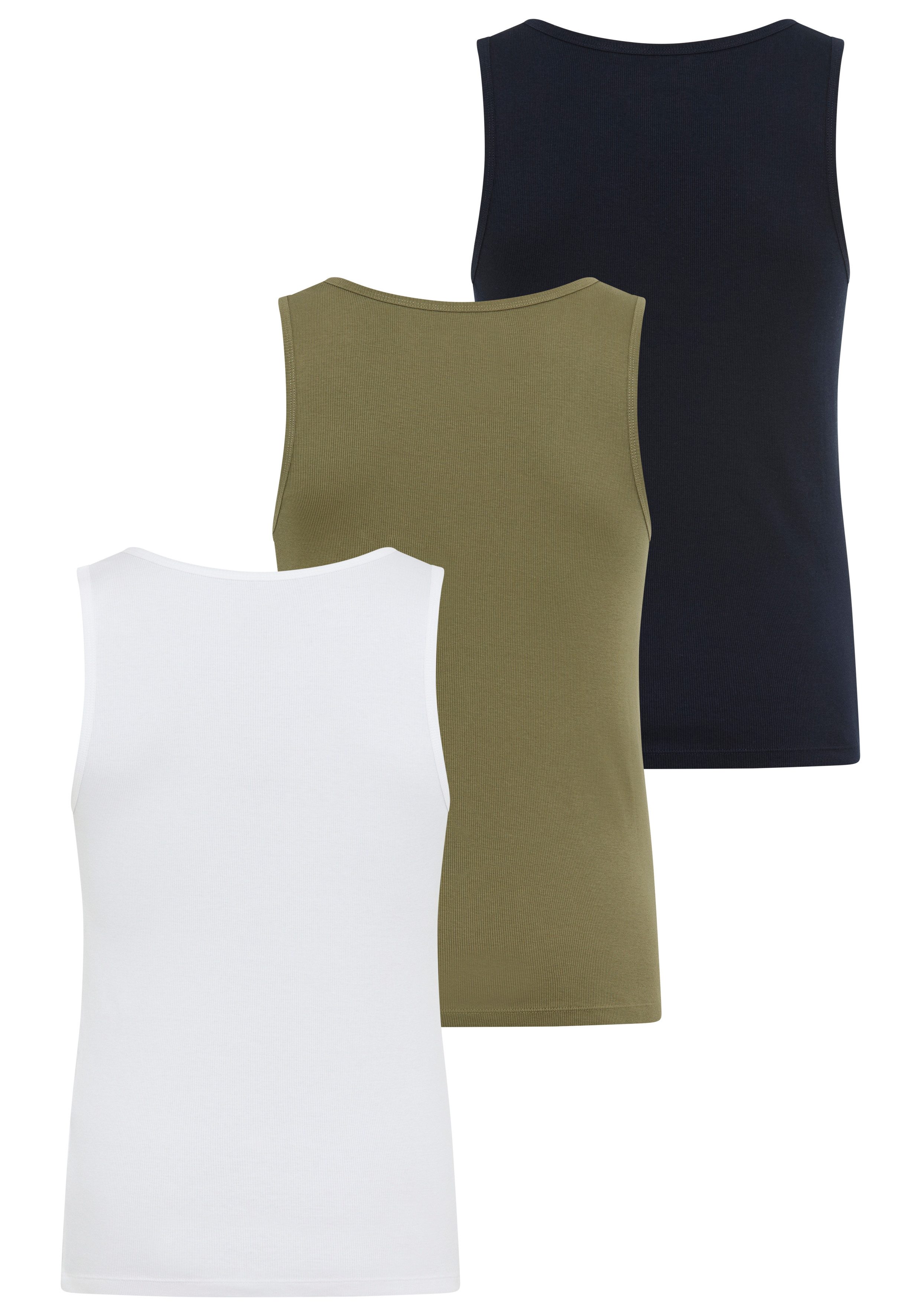 BOSS Tanktop 3P RibClassic BOSS ONE Ton in Ton Stickerei auf der Brust günstig online kaufen