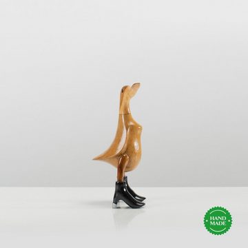 Rikmani Dekofigur Ente Stiefel Absätze - Handgefertigte Dekoration aus Holz