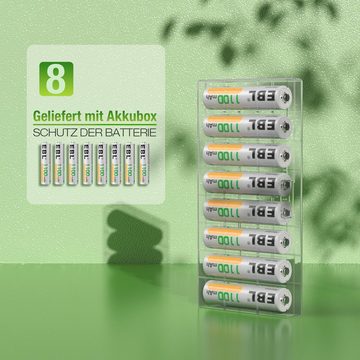 EBL AA/AAA 1.2V Akku-NI-MH wiederaufladbare Batterien Akku (1,2 V, 8 St)