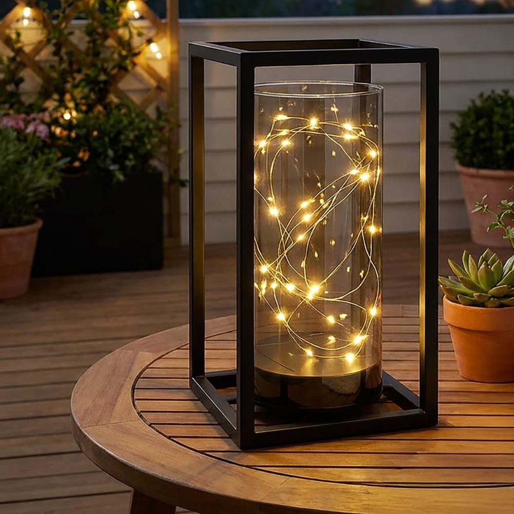 GLOBO LIGHTING LED Außen-Stehlampe, LED-Leuchtmittel fest verbaut, Warmweiß, Solar Lampe Outdoor Solarleuchte Gartenleuchte Metallgestell LED