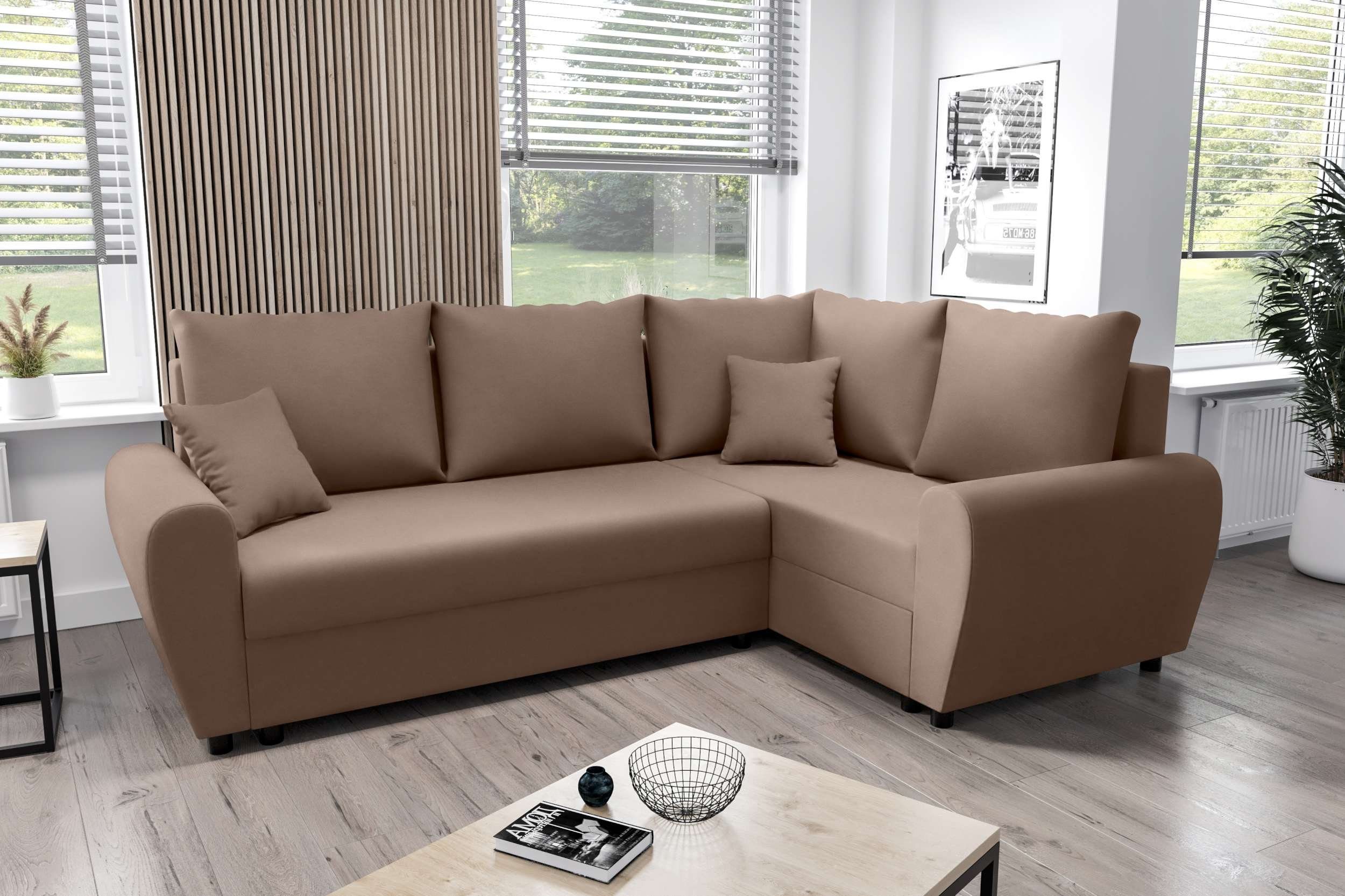 L-Form, Sitzkomfort, Bettfunktion, Valence, Stylefy Bettkasten, mit mit Ecksofa Sofa, Design Eckcouch, Modern