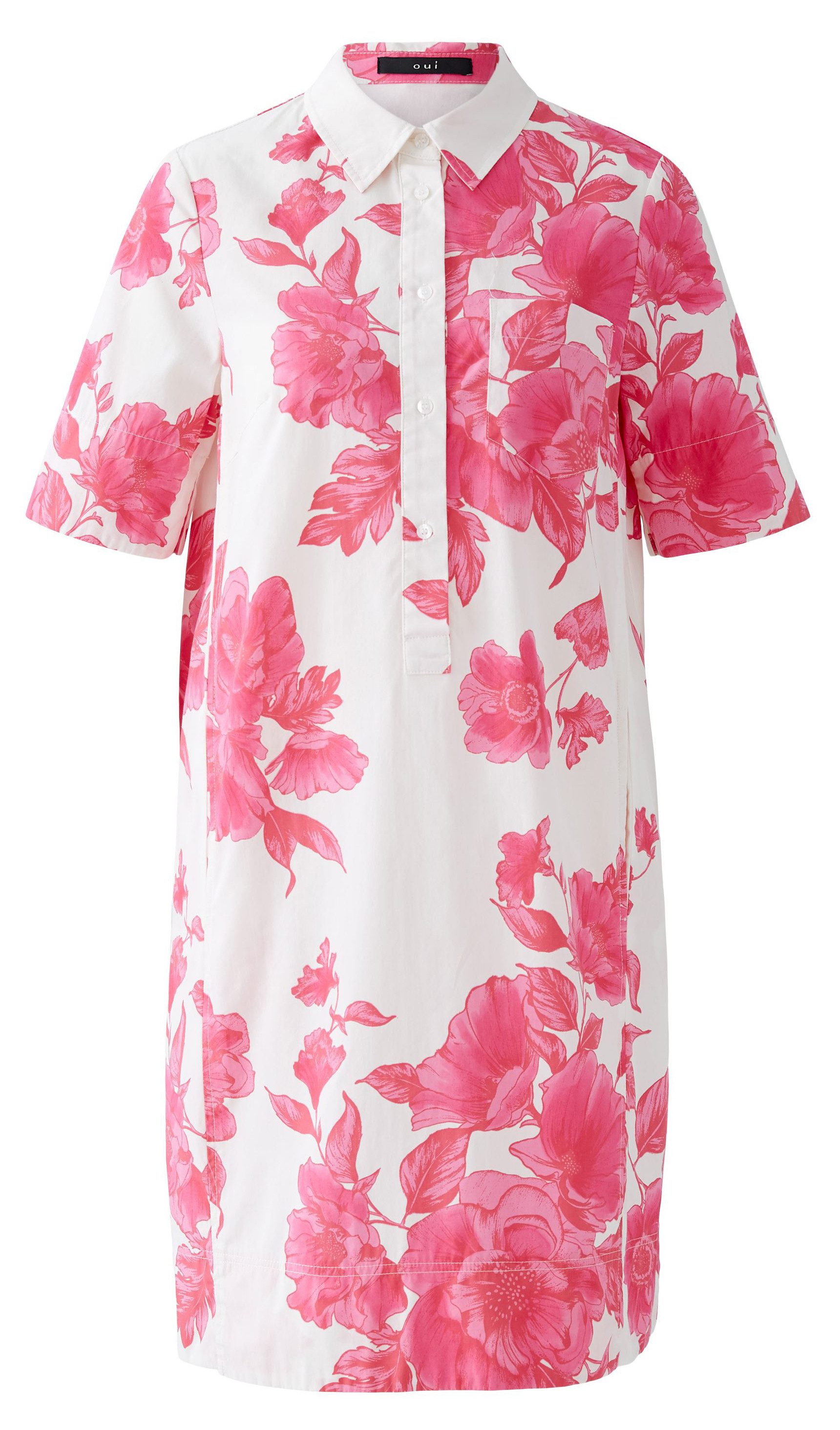 Blusenkleid Oui Kleid pink white