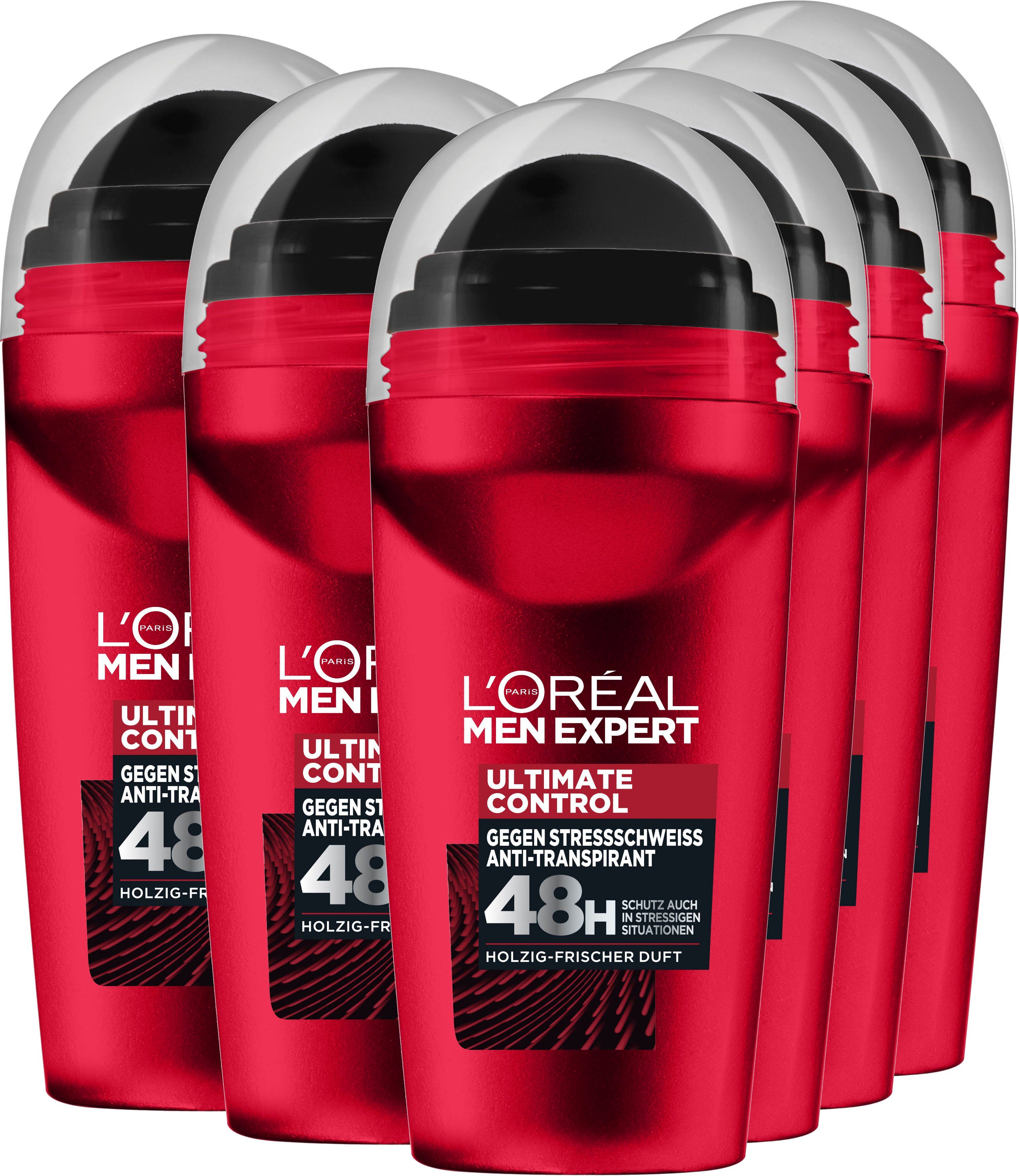 L'ORÉAL PARIS Deo 6-tlg. EXPERT Ultimate Roll-on MEN Control, Packung, Deo-Roller