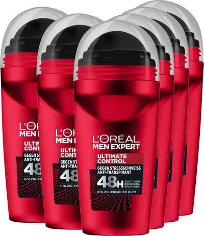 L'ORÉAL PARIS MEN EXPERT Deo-Roller »Deo Roll-on Ultimate Control«, Packung, 5+1