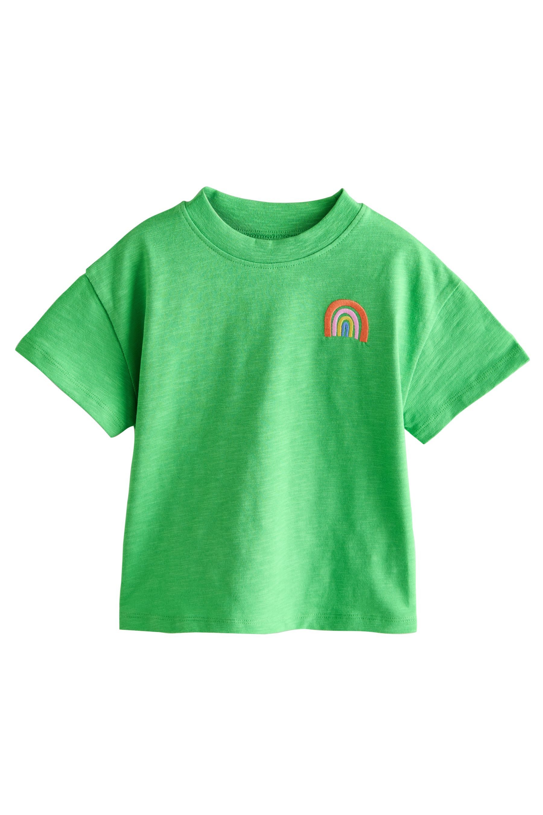 Next T-Shirt Kurzärmeliges T-Shirt mit Stickarbeiten (1-tlg)