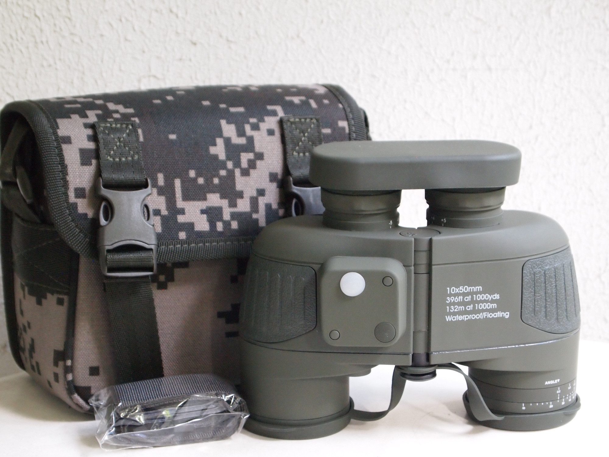 Militär Marine Fernglas 10x50, BAK4 Porro - Prismen, 360° Kompass Fernglas