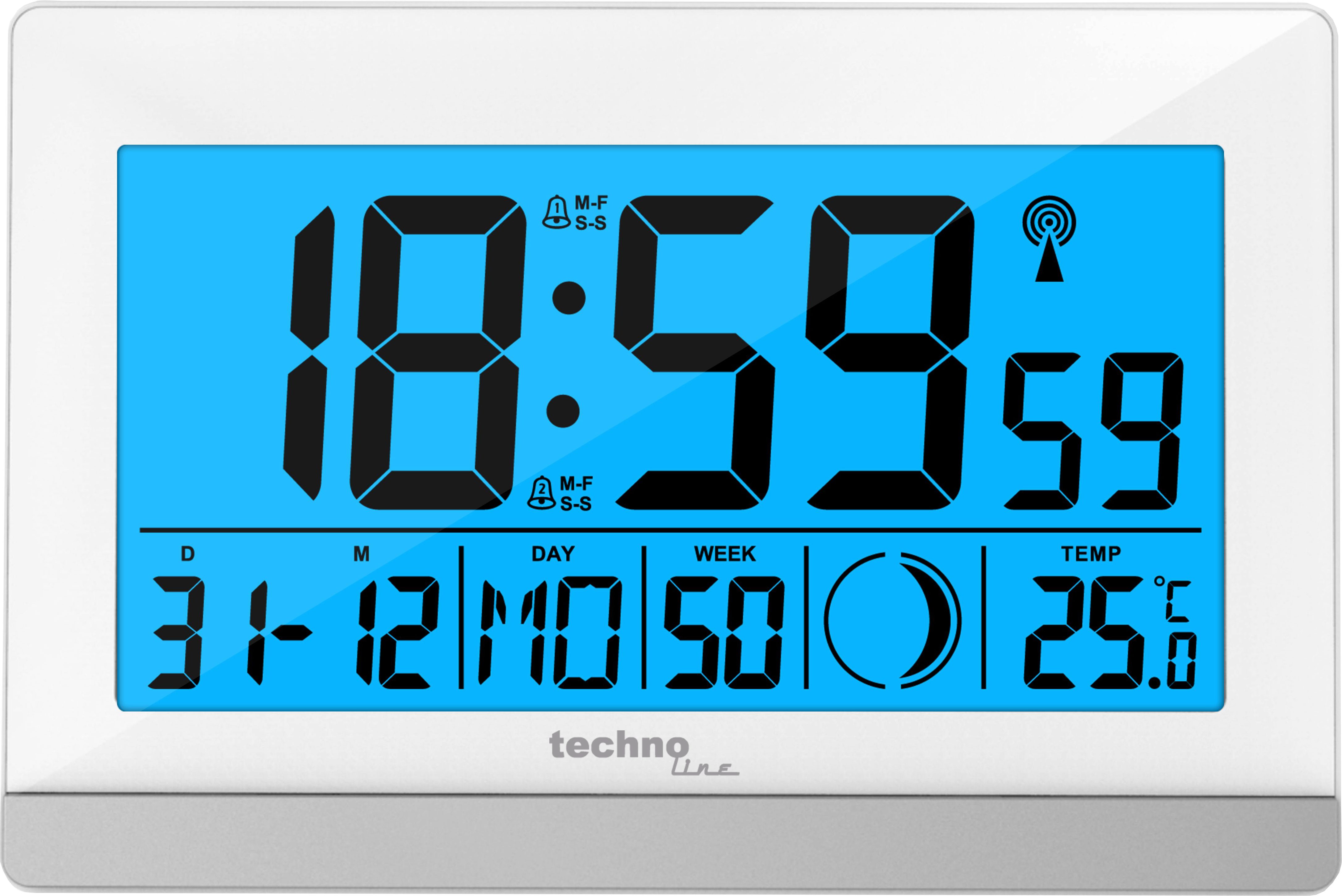 technoline Радио-будильник часы WS 8056 mit 2 Weckalarmen und Mondphasenanzeige