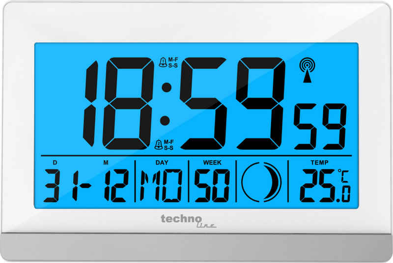 technoline Funkwecker WS 8056 mit 2 Weckalarmen und Mondphasenanzeige