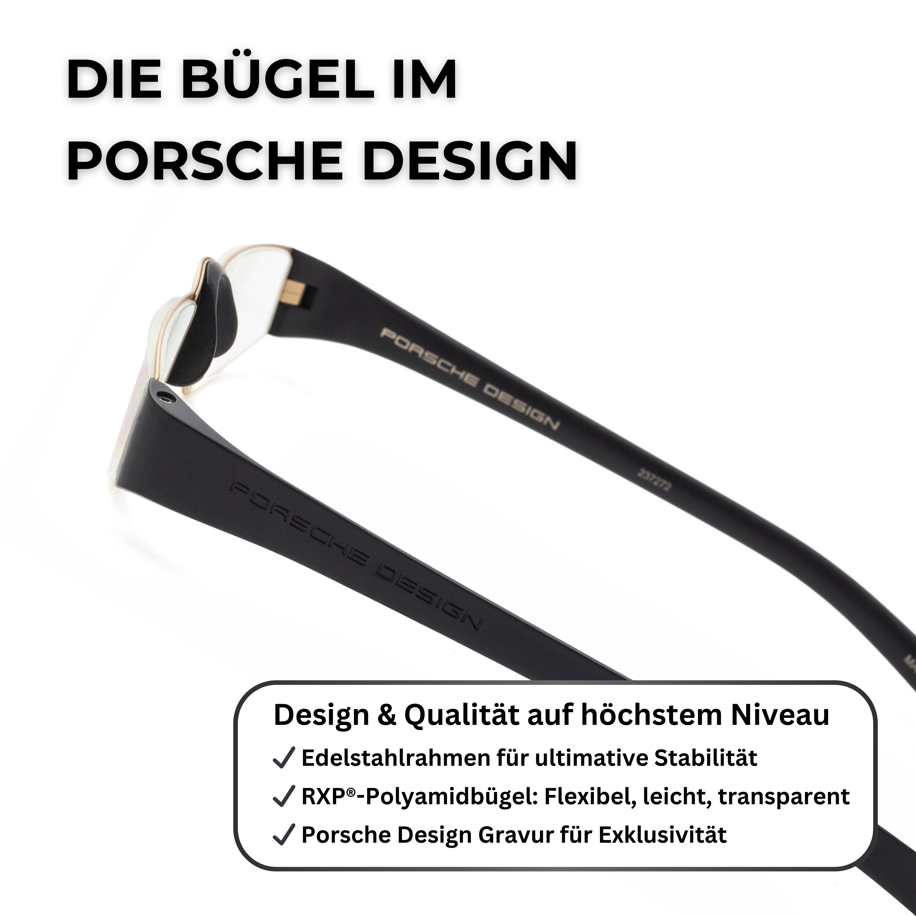 PORSCHE Design Brillengestell Porsche Design Lesebrille P8801, Sehhilfe aus Edelstahl, Modell: G, 100 % Original Porsche Design, Direkt vom Optiker