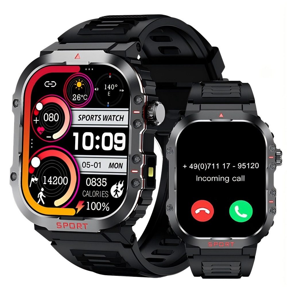 Smartwatch,Fitness Tracker Uhr für Damen Herren mit Telefonfunktion Smartwatch