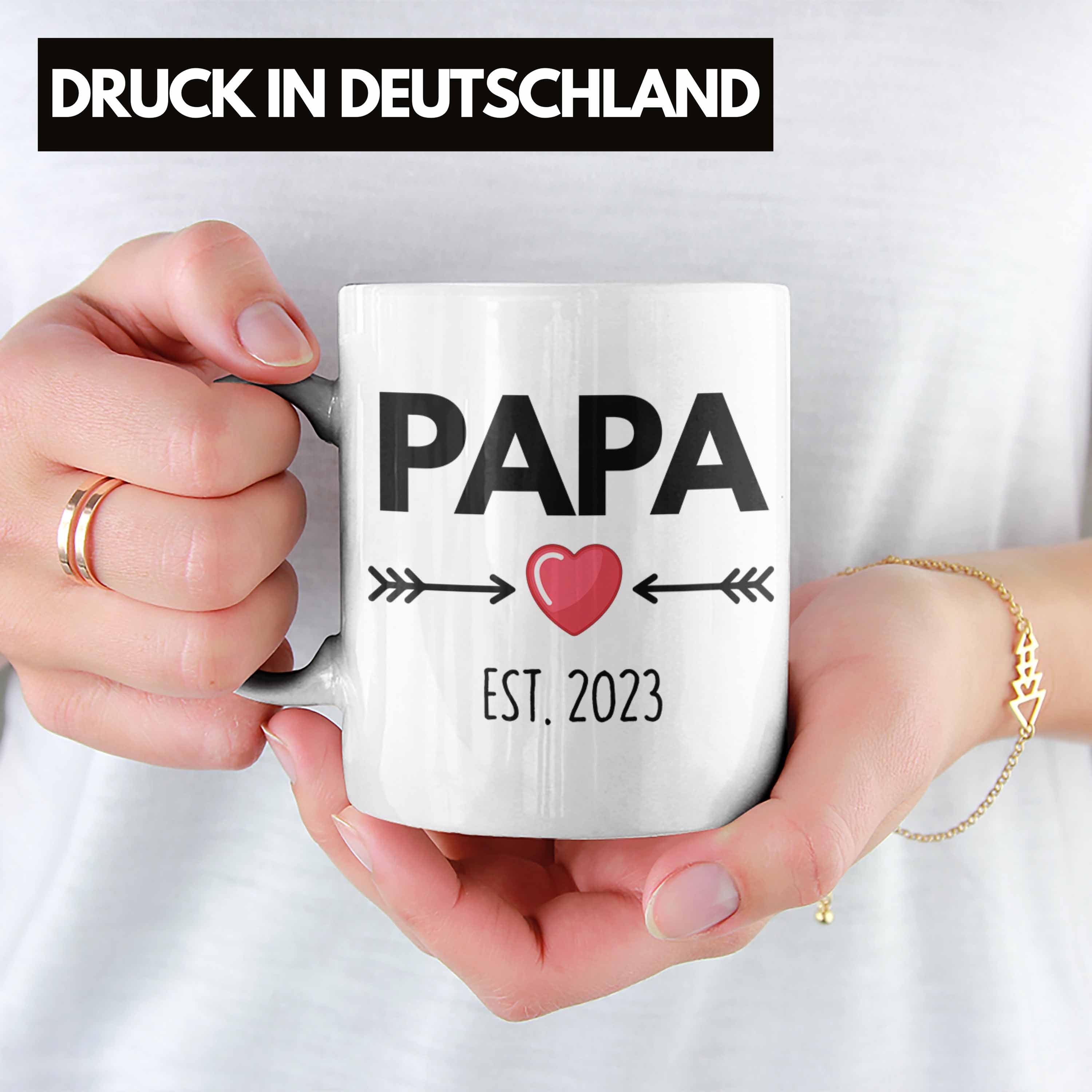 Trendation Geschenk Papa Trendation Tasse - Weiss Schwangerschaft Du 2023 Papa Wirst