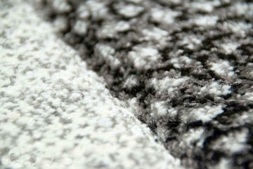 Teppich Moderner Teppich Kurzflor Wohnzimmerteppich Konturenschnitt karo abstrakt grau schwarz weiss, Carpetia, rechteckig, Höhe: 13 mm