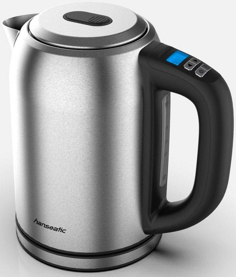 Hanseatic Wasserkocher 17012850, 1,7 l, 2200 W, mit digitaler  Temperaturanzeige