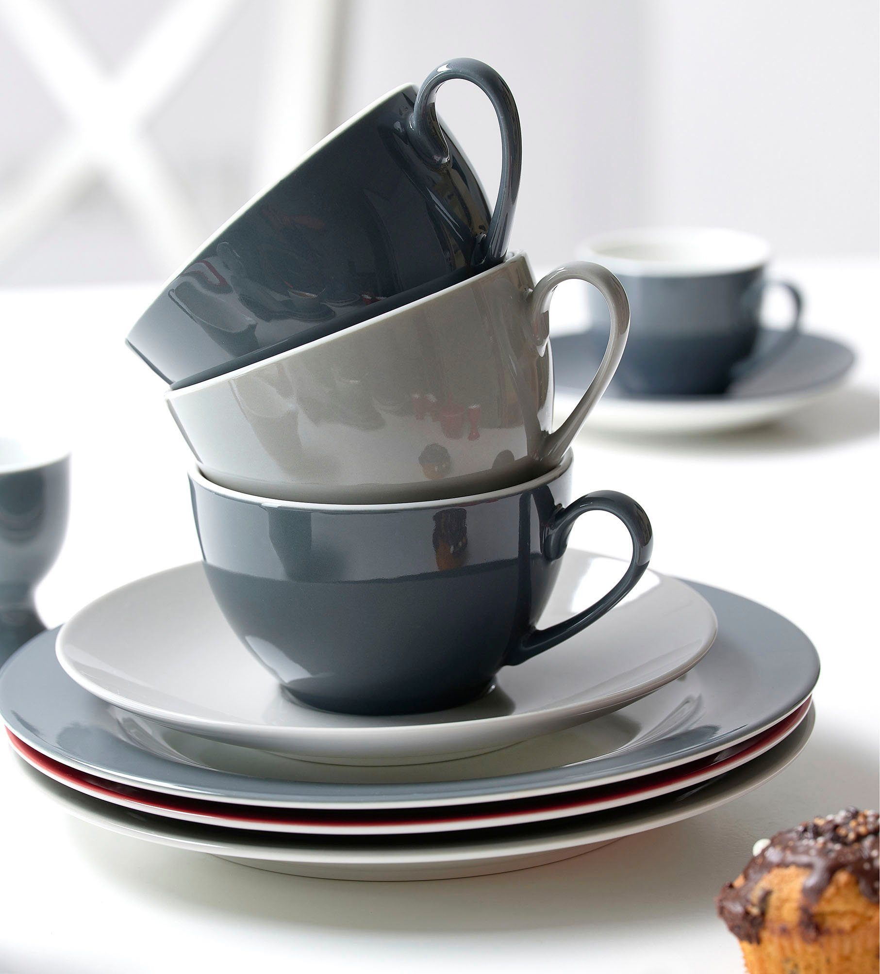 Ritzenhoff & Breker Kaffeeservice Doppio (12-tlg), 4 Personen, Porzellan, Geschirr-Set